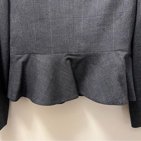 NWT Jones New York Charcoal Gray Plaid Olivia Blazer Fitted Suit Blazer US 10 - Picture 4 of 16